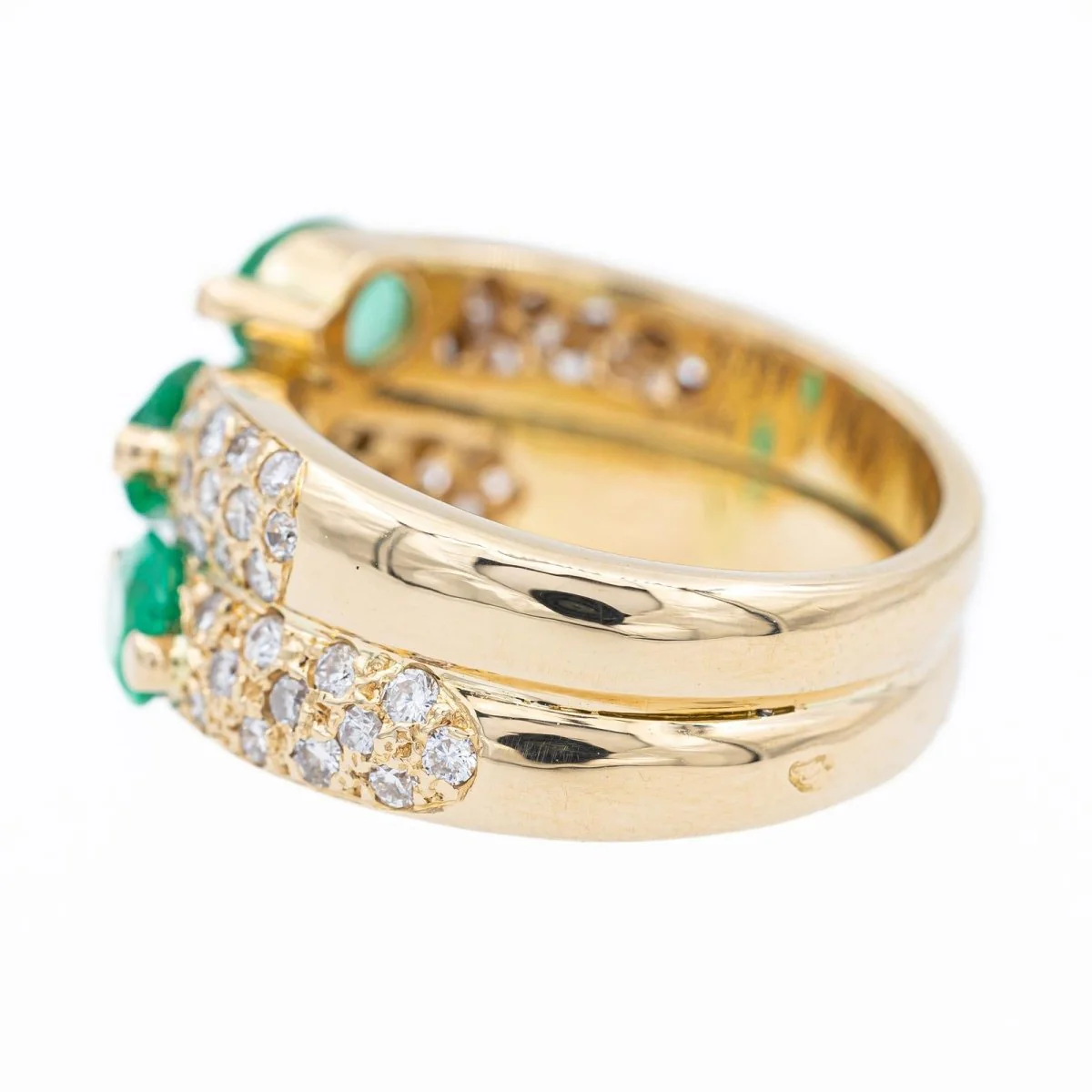 Yellow gold and emerald ring - Image 3
