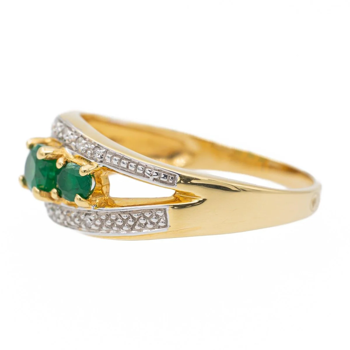 Yellow Gold Emerald Ring - Image 3