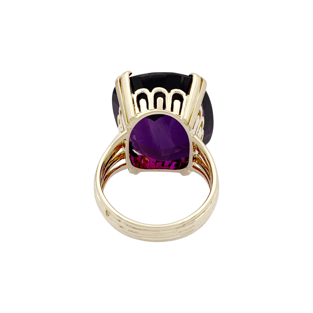Cocktail ring in yellow gold and amethyst - Image 4