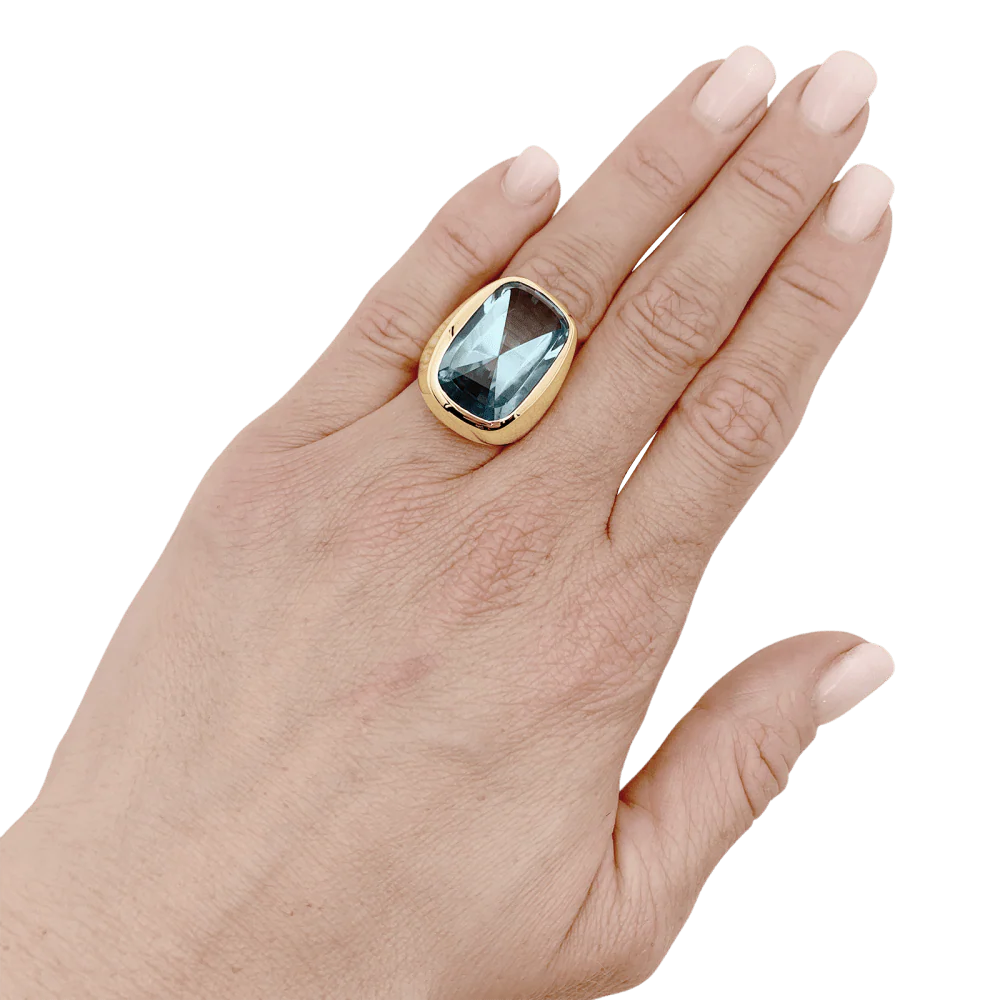Yellow gold and topaz Signet ring - Image 2