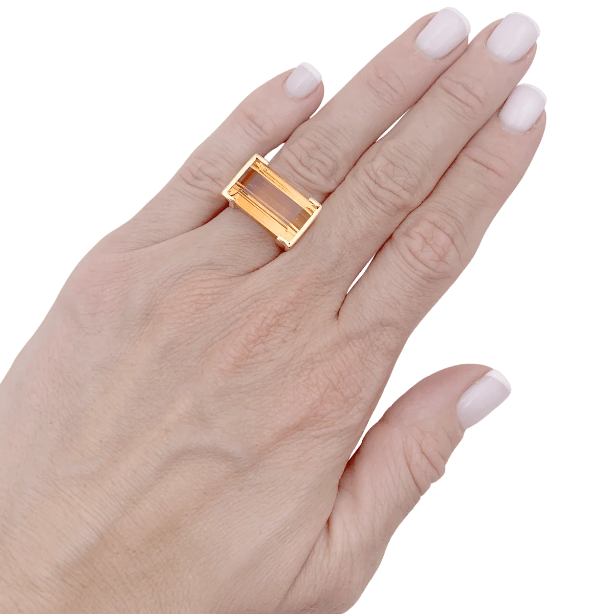 Cocktail ring in yellow gold and topaz - Image 2