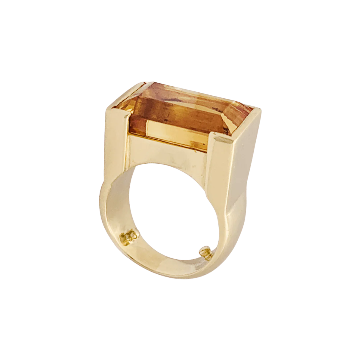 Cocktail ring in yellow gold and topaz - Image 4