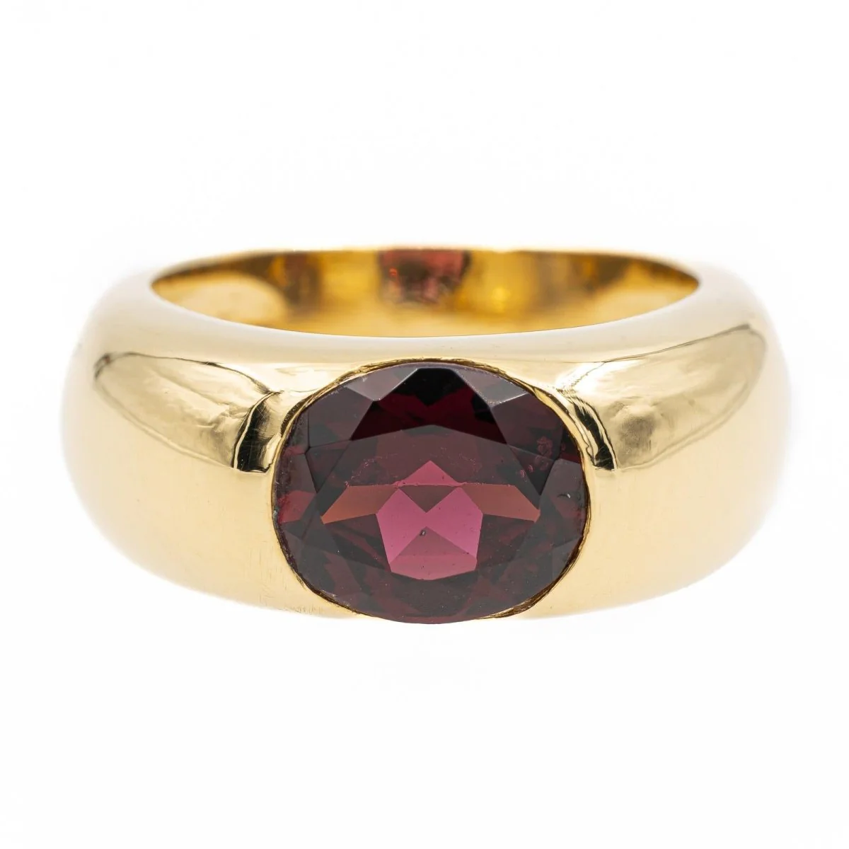 Almandine Garnet Yellow Gold Ring