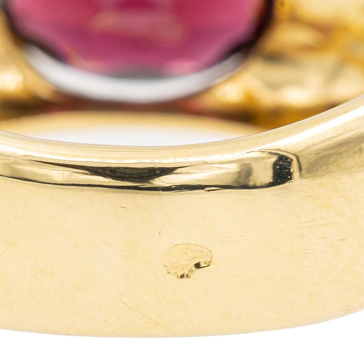 Almandine Garnet Yellow Gold Ring - Image 6