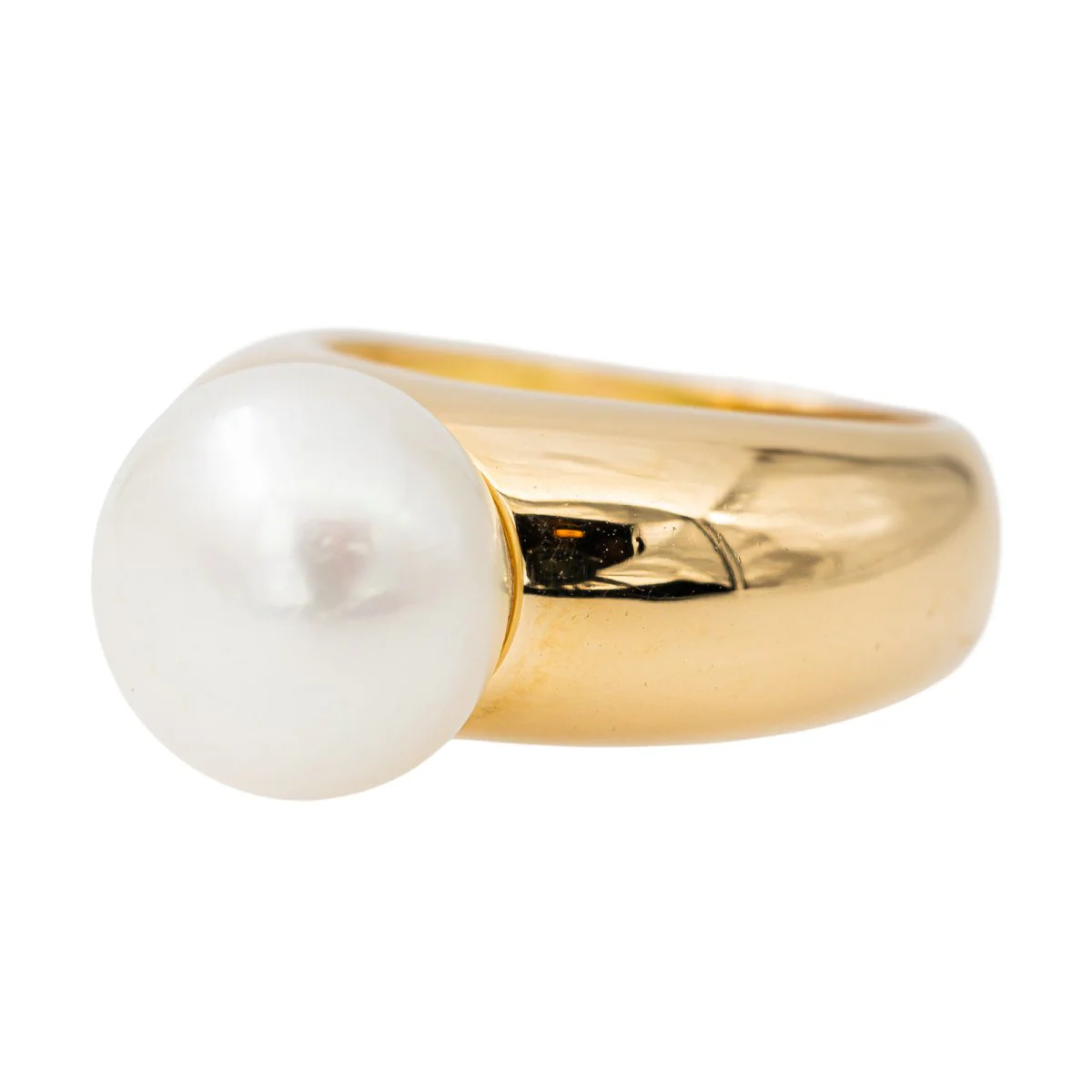 Jonc ring in yellow gold and pearl - Image 3
