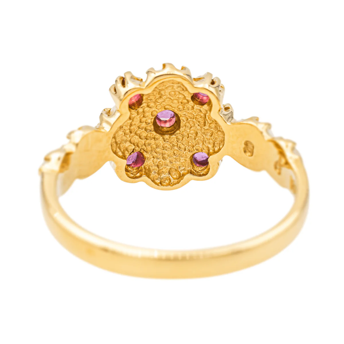 Ring at yellow gold, pearls and rubies - Image 5