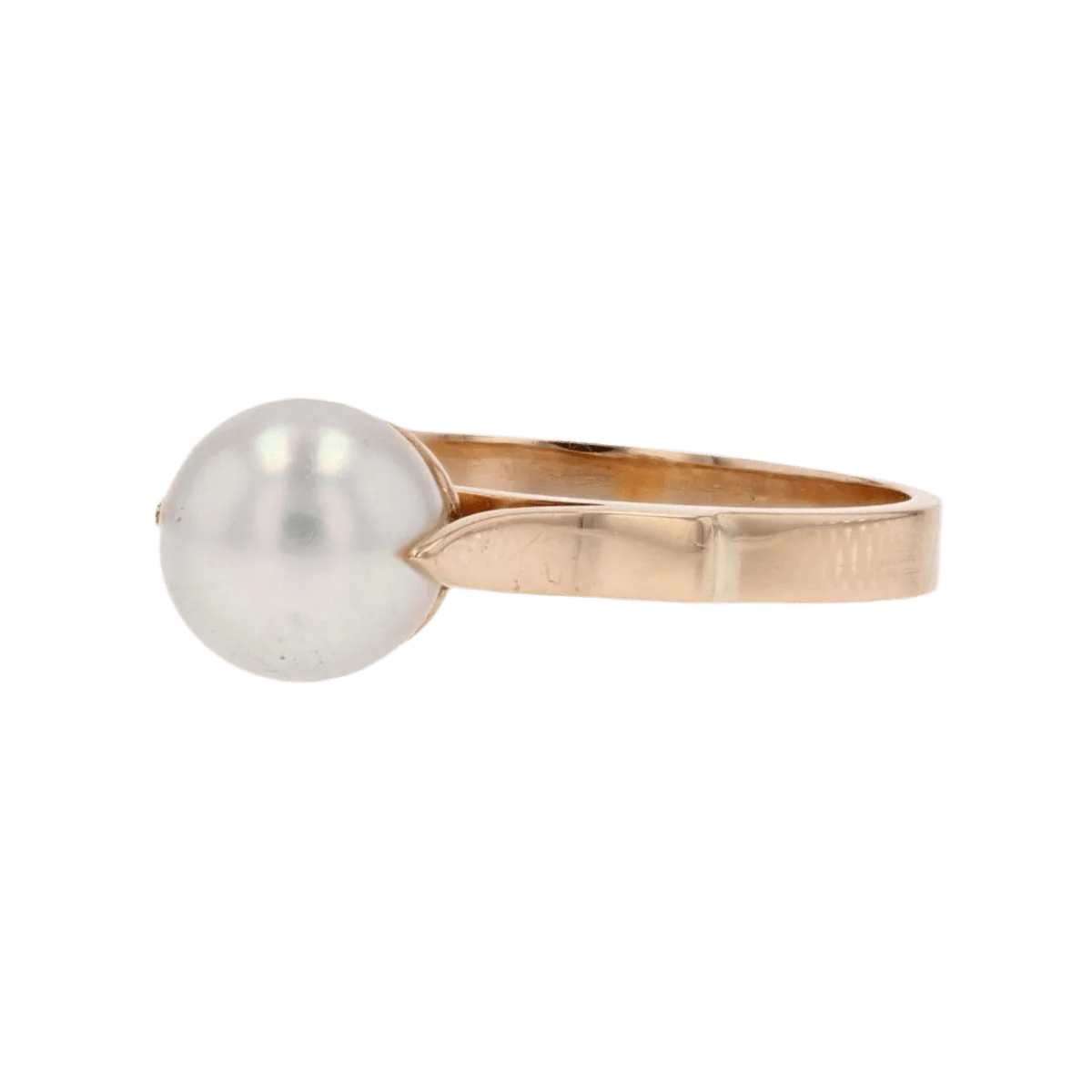 Solitaire ring in yellow gold and pearl - Image 3