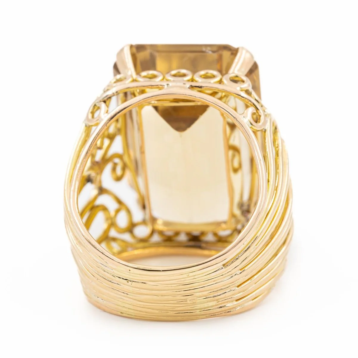 Cocktail ring in yellow gold and yellow quartz - Image 3