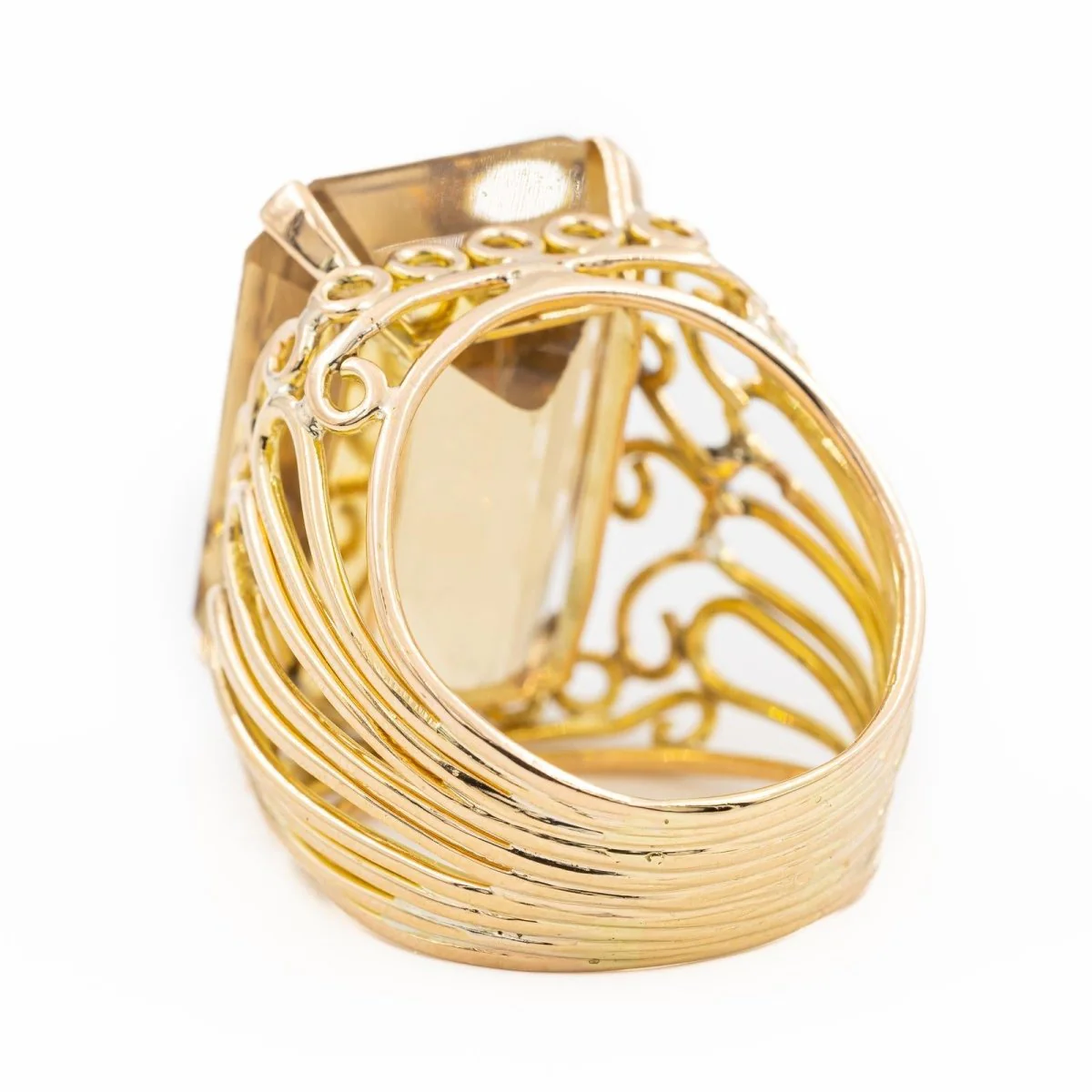 Cocktail ring in yellow gold and yellow quartz - Image 4