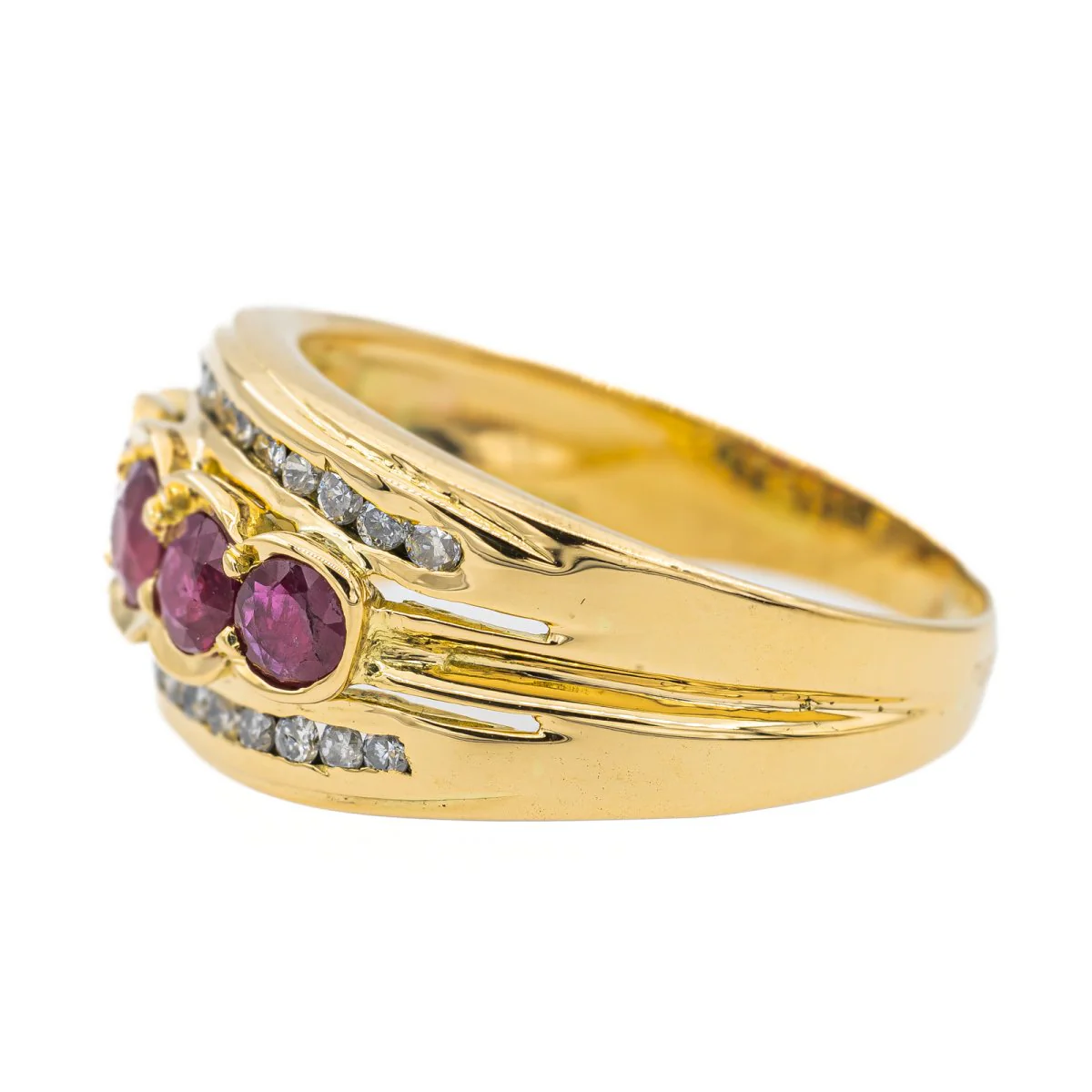 Yellow gold, Ruby and Diamond Ring - Image 4