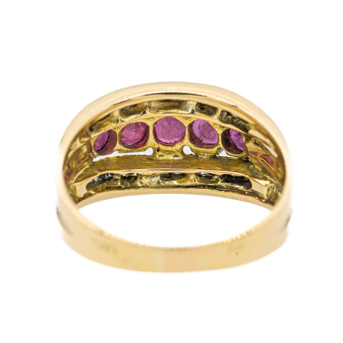 Yellow gold, Ruby and Diamond Ring - Image 5
