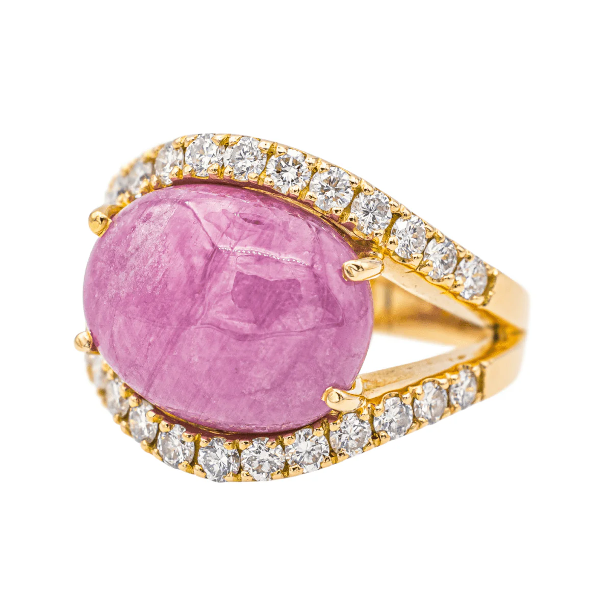 Ring at yellow gold, rubies and diamonds - Image 3