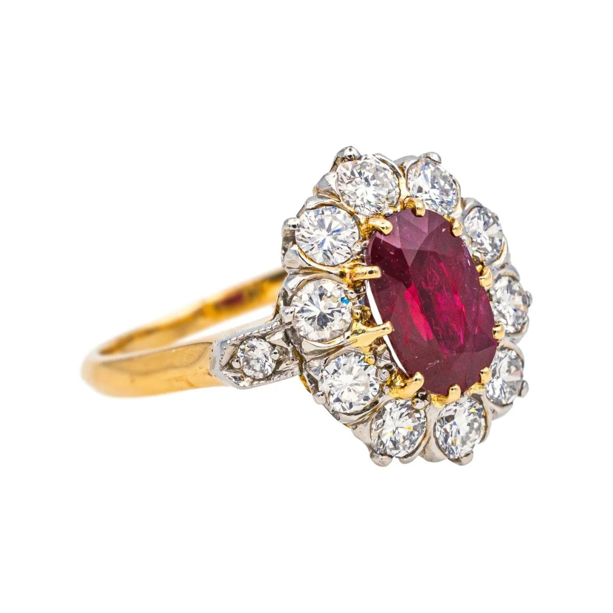 Entourage ring in yellow gold, platinum, rubies and diamonds - Image 6