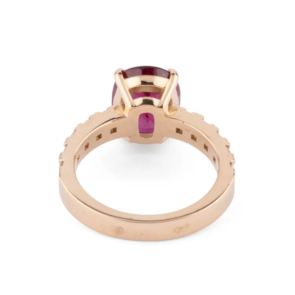 Princess yellow gold ruby ​​and diamond ring - Image 4