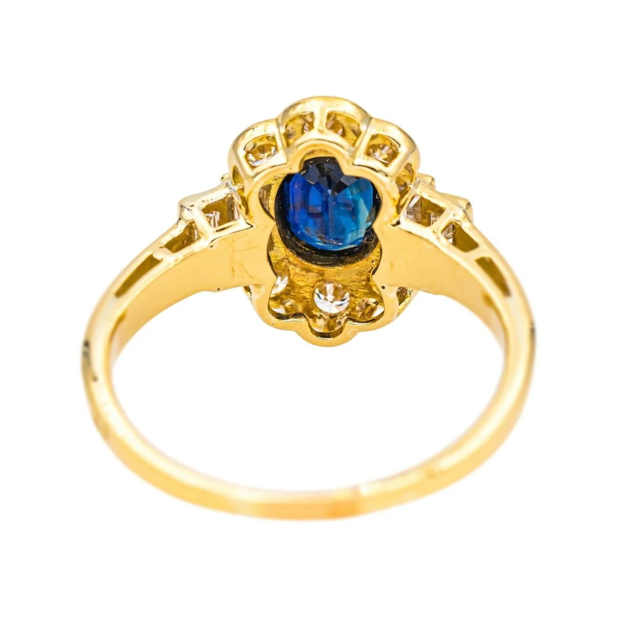 Entourage ring in yellow gold, sapphire and diamonds - Image 5