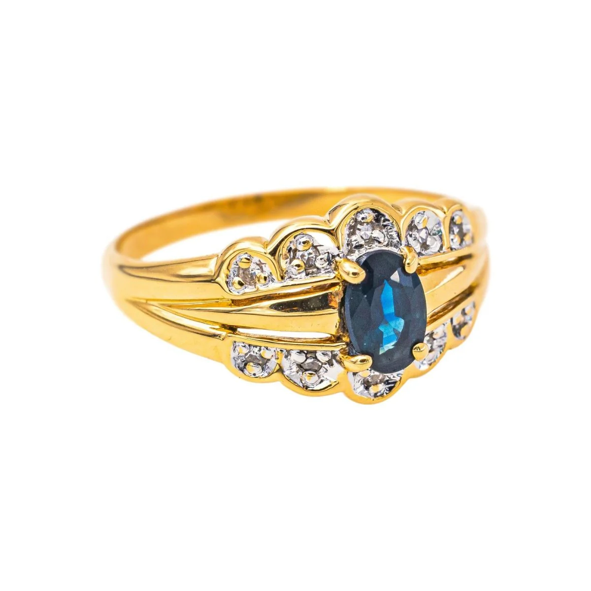 Yellow Gold Sapphire Ring - Image 6