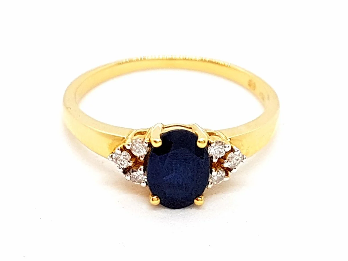 Yellow Gold Sapphire Ring - Image 2