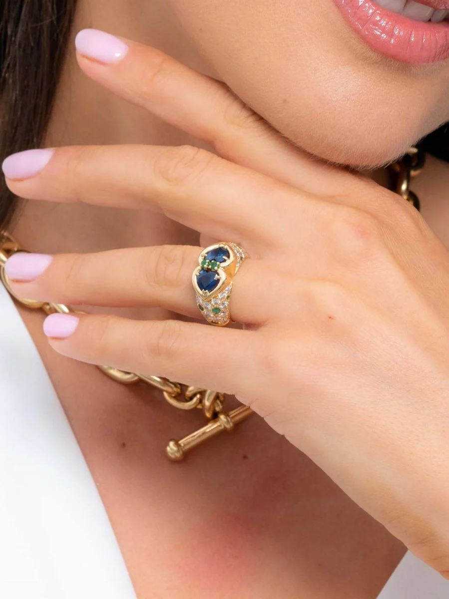 Yellow Gold Sapphire Ring - Image 8