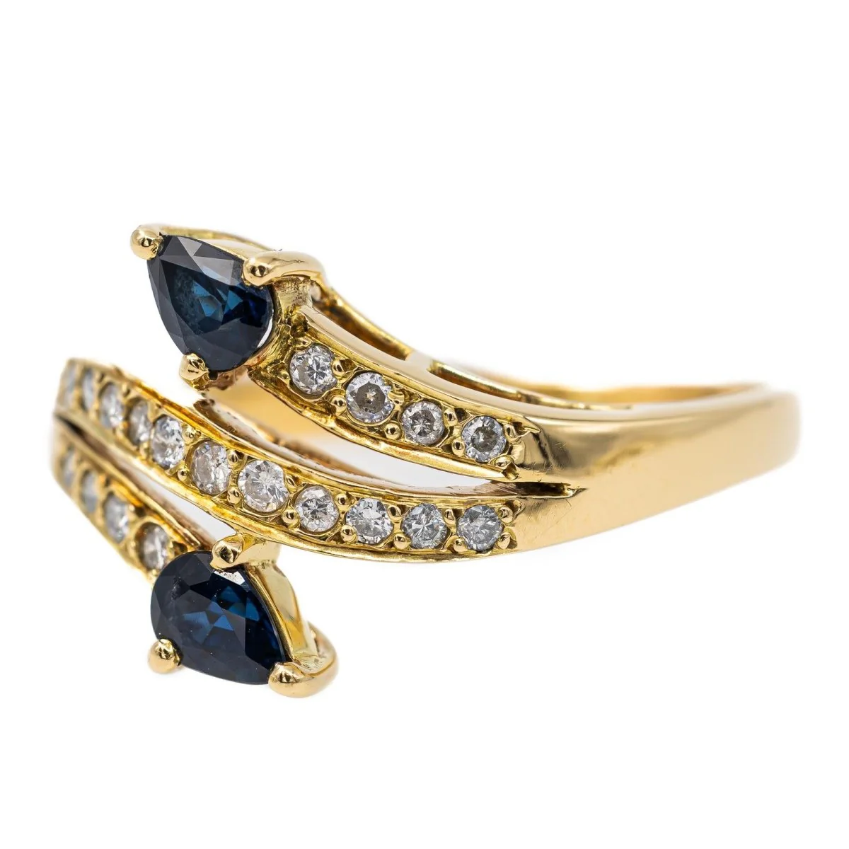 Yellow gold and sapphire ring - Image 3