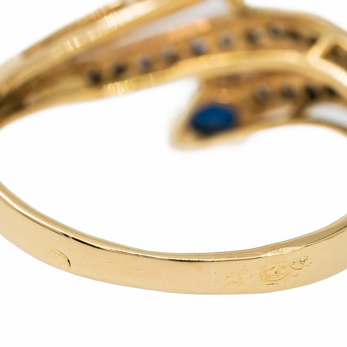 Yellow gold and sapphire ring - Image 6