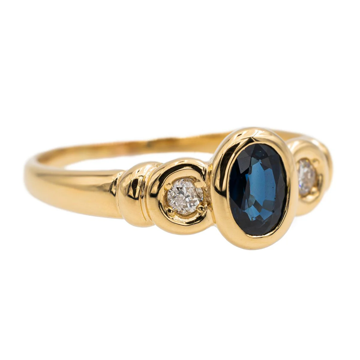 Yellow gold, sapphire and diamond ring - Image 7