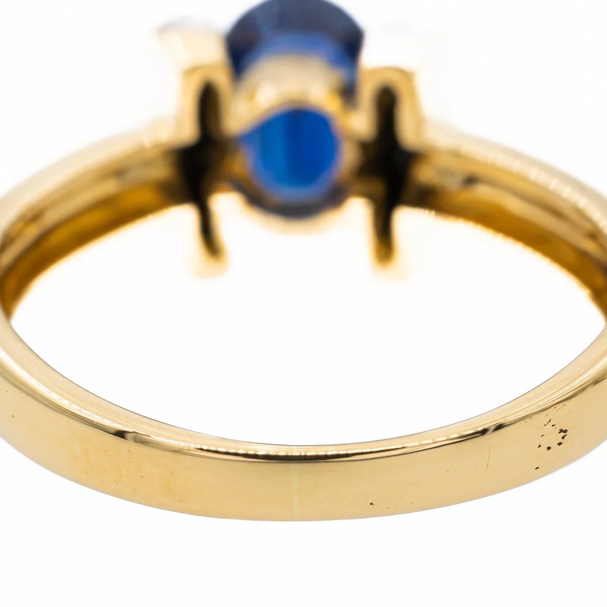 Ring in yellow gold and white gold, sapphire and diamonds - Image 6