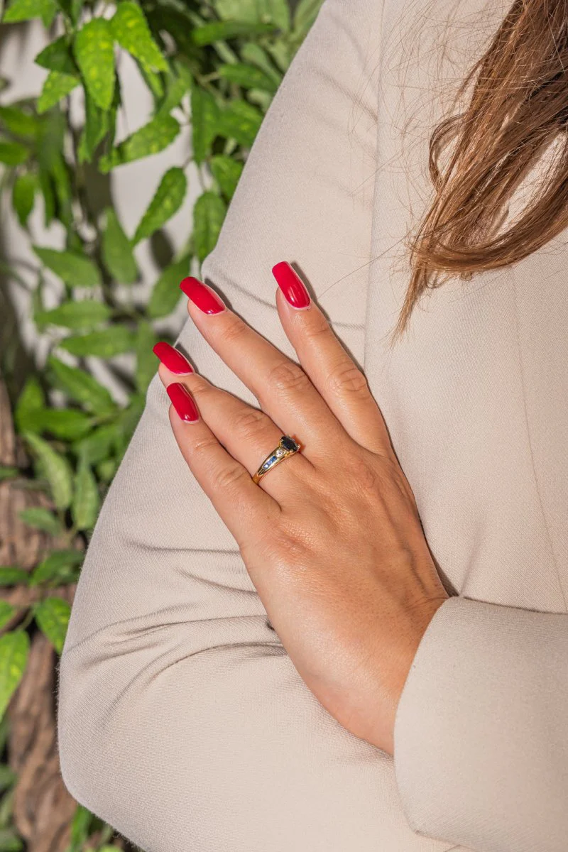 Yellow Gold Sapphire Ring - Image 2