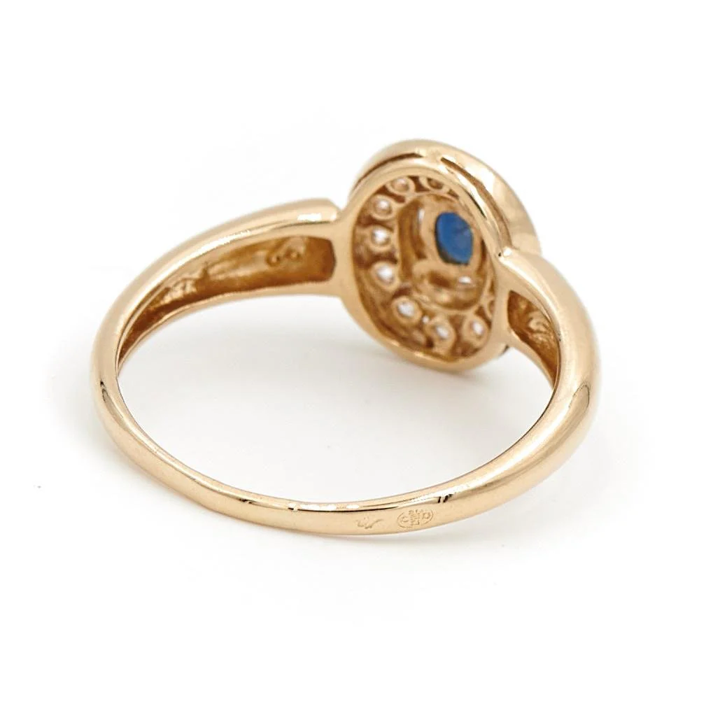 Yellow Gold Sapphire Ring - Image 6