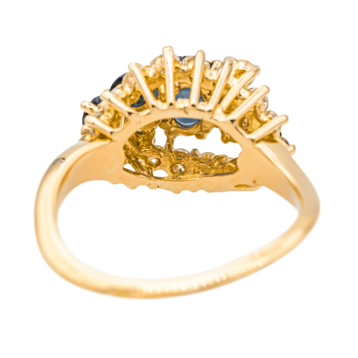 Ring Surroundings in yellow gold, sapphires and diamonds - Image 6