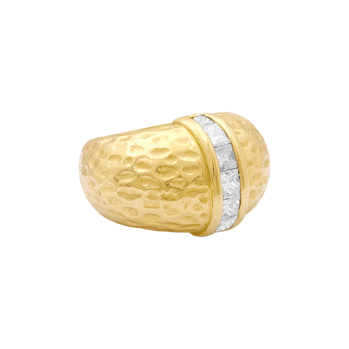 Ring yellow gold and diamonds - Image 4