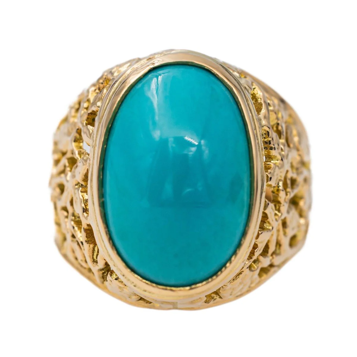 Yellow Gold and Turquoise Ring
