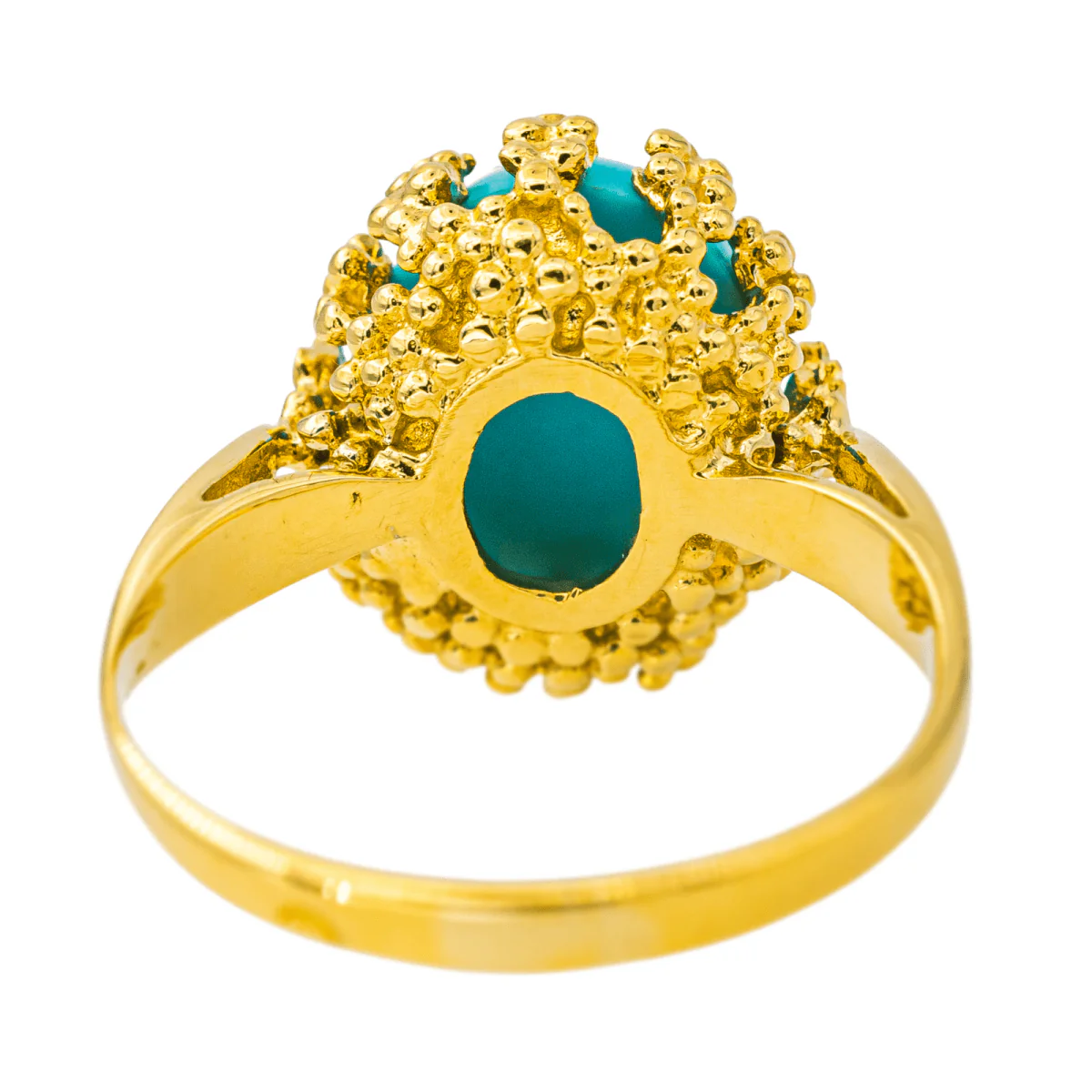 Ring Pompadour in yellow gold and turquoise - Image 5
