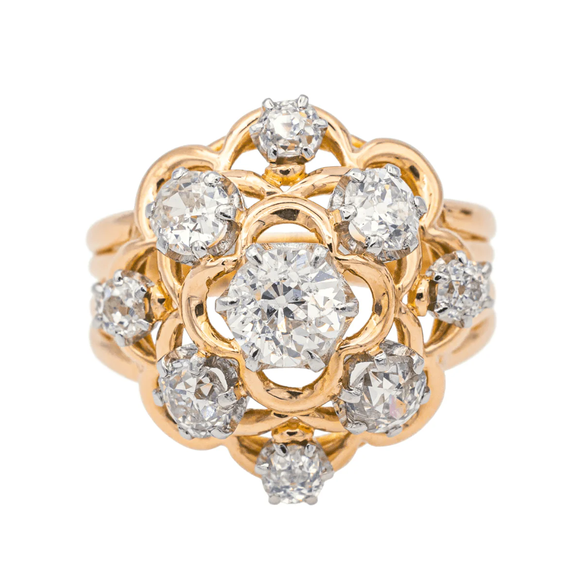 Ring Marguerite en rose gold and diamonds