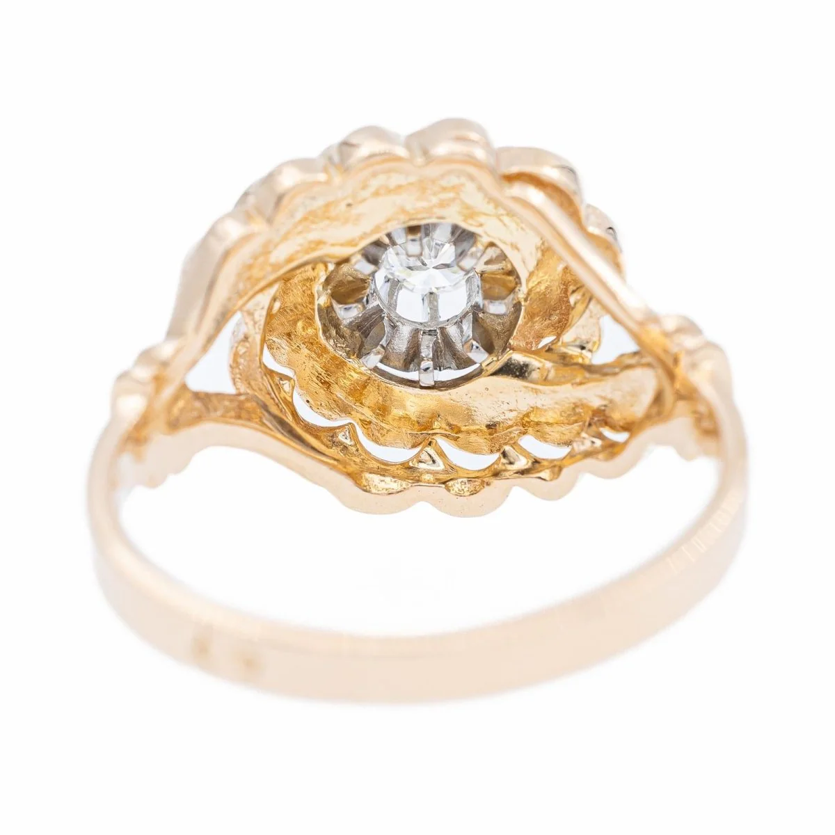 Cocktail ring in pink gold and diamonds - Image 4