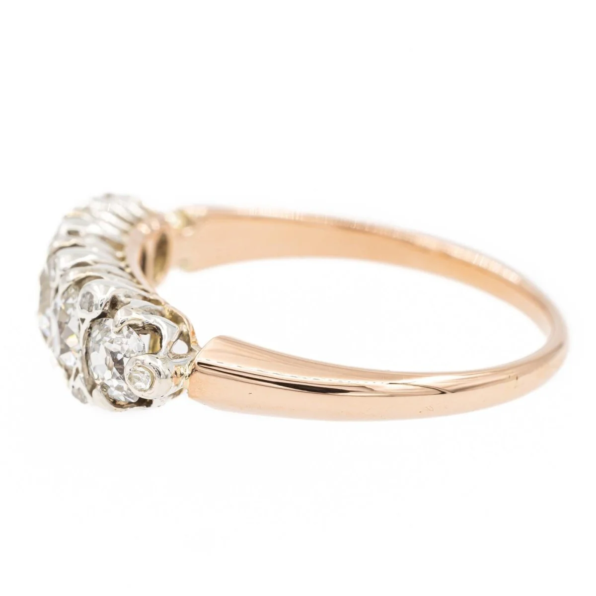 Alliance ring in white gold, pink gold and diamonds - Image 3