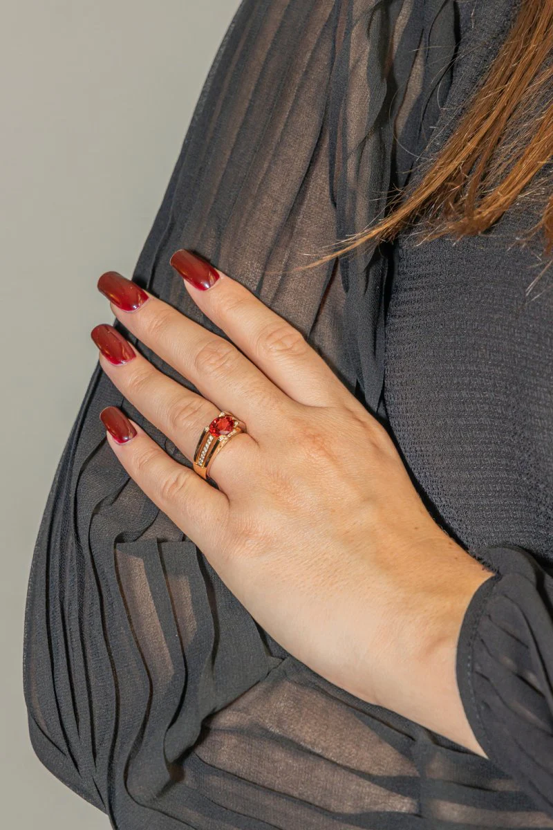 Sapphire rose gold ring - Image 2
