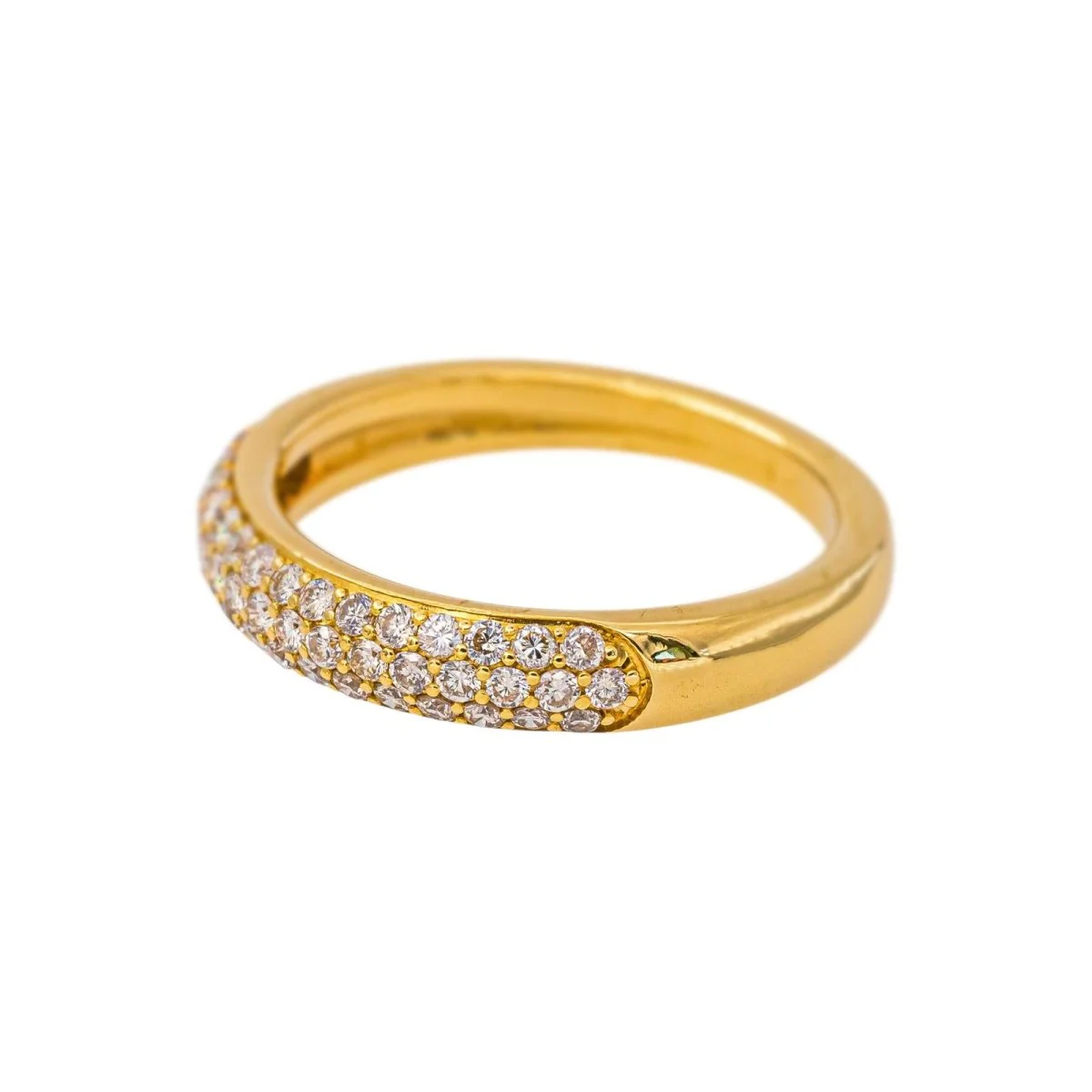 Yellow Gold Diamond Pave Ring - Image 4