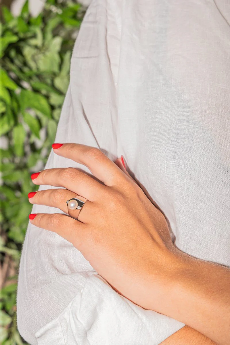 Pearl Ring White Gold Pearl - Image 2