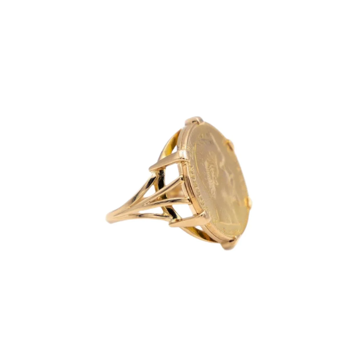 Napoleon III Coin Signet Ring in Yellow Gold - Image 3