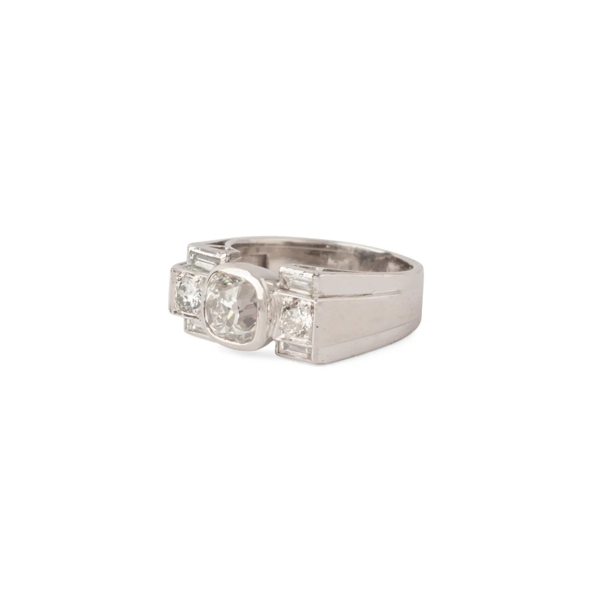 Ring at yellow gold, paltinium and diamonds - Image 3