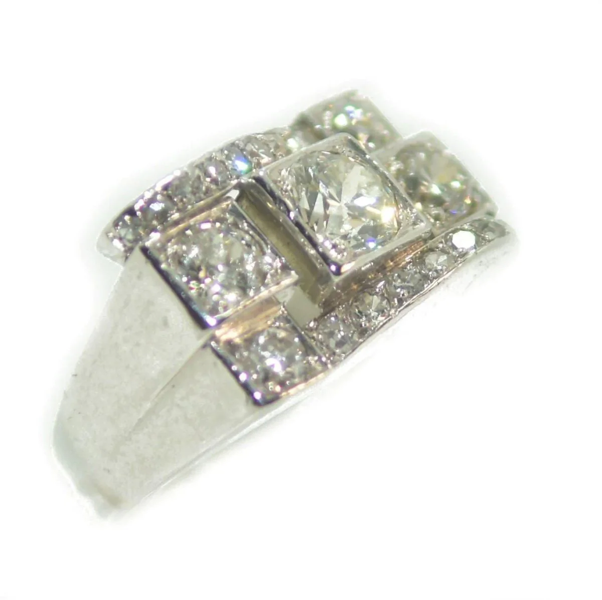 Platinum diamond ring 1930 - Image 5