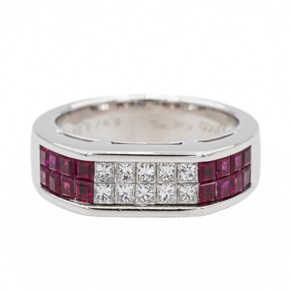 Platinum, Diamond and Ruby Band Ring