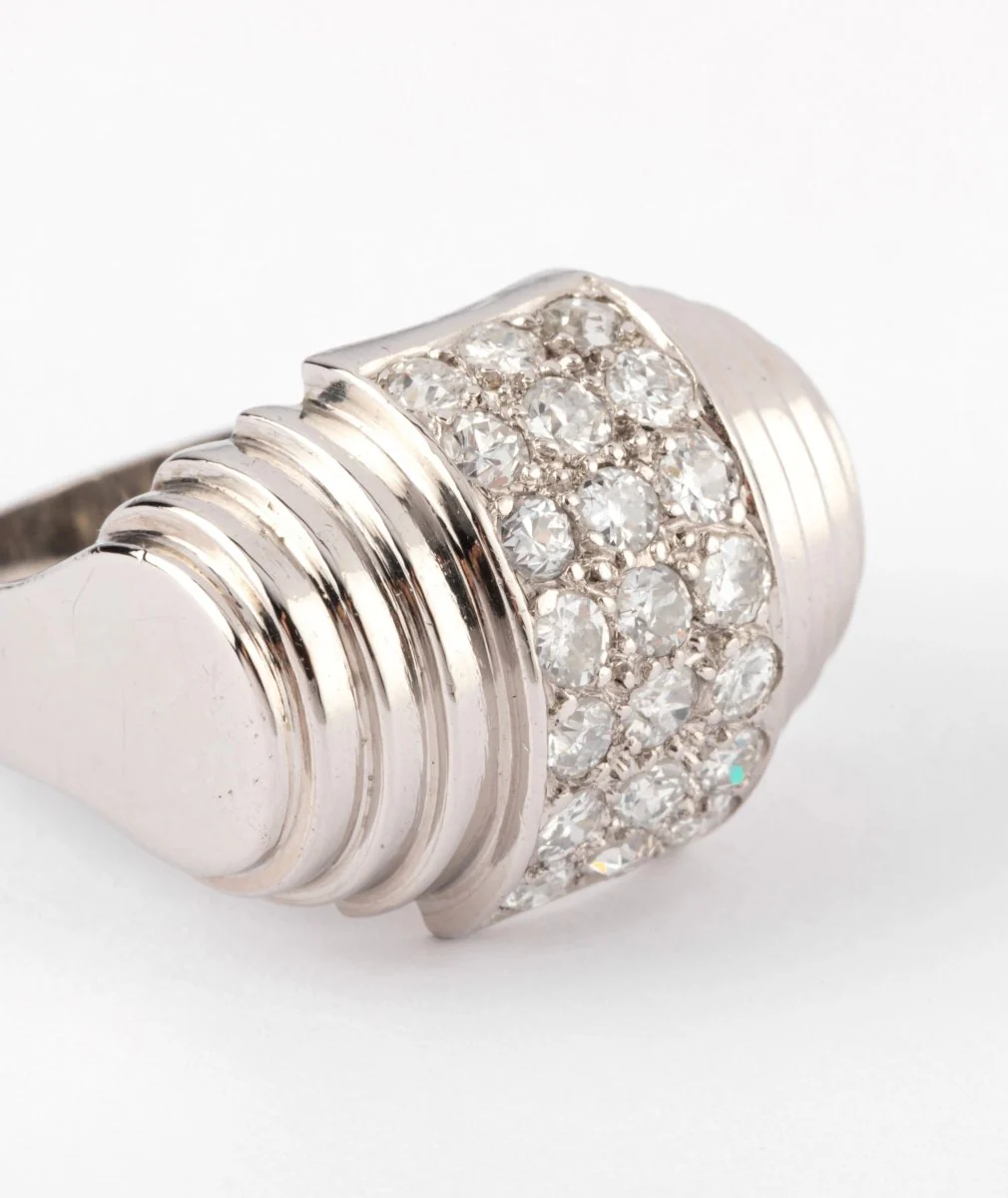 Platinum and diamond tiered ring - Image 7