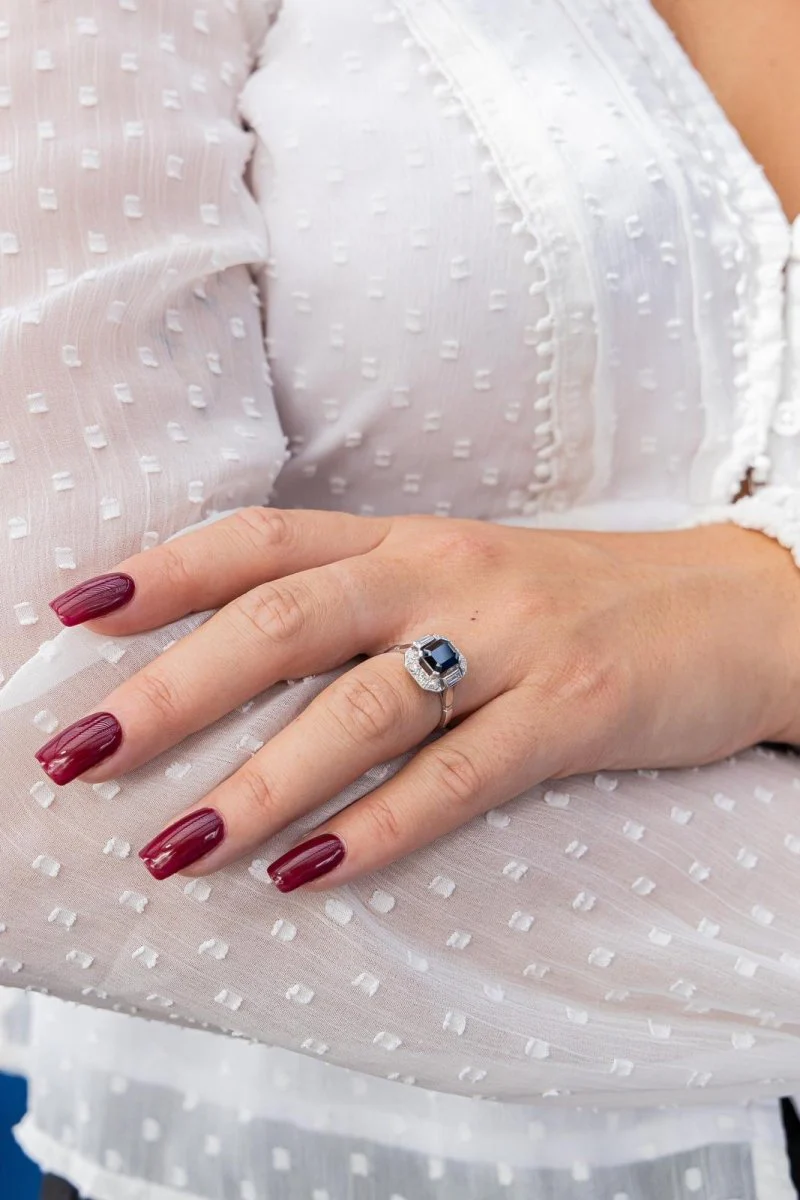 Platinum Sapphire Ring - Image 2