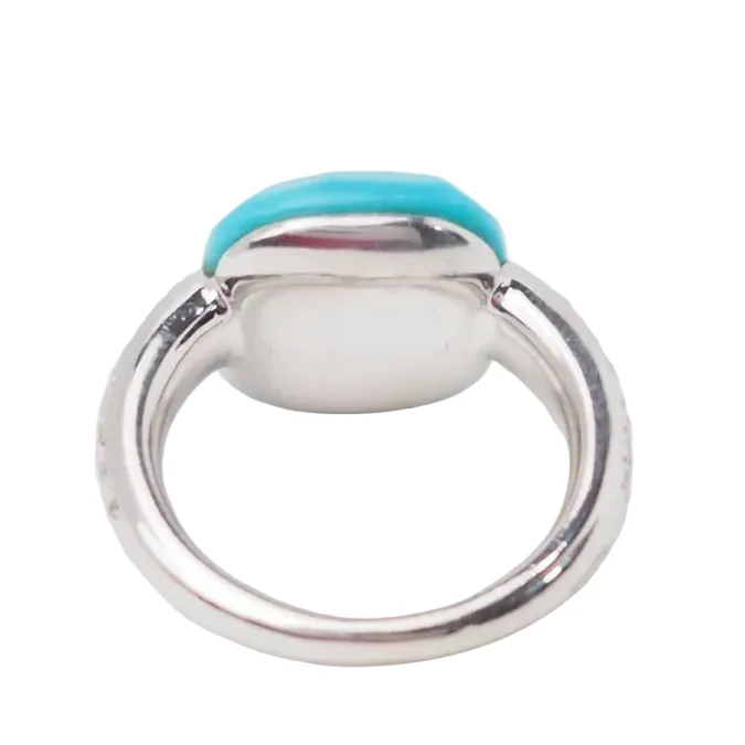 POMELLATO "Capri" Cocktail Ring in white gold, turquoise and diamonds - Image 4