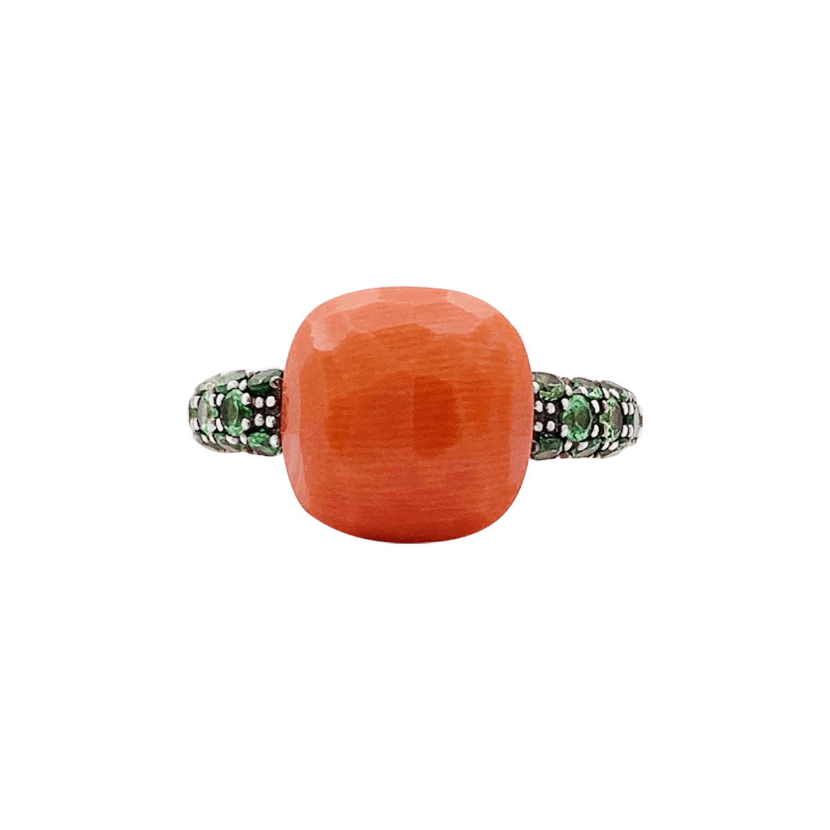 Ring POMELLATO "Capri" Pomellato in rose gold, coral and tsavorites.