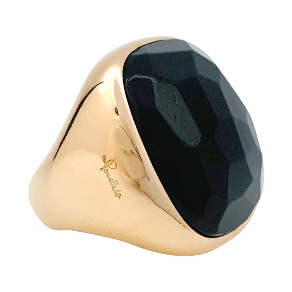 Pomellato ring in pink gold, “Victoria” model, jet