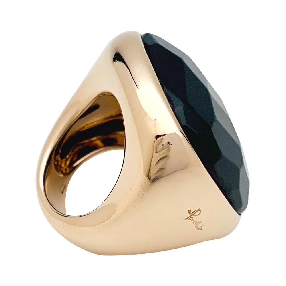 Pomellato ring in pink gold, “Victoria” model, jet - Image 2