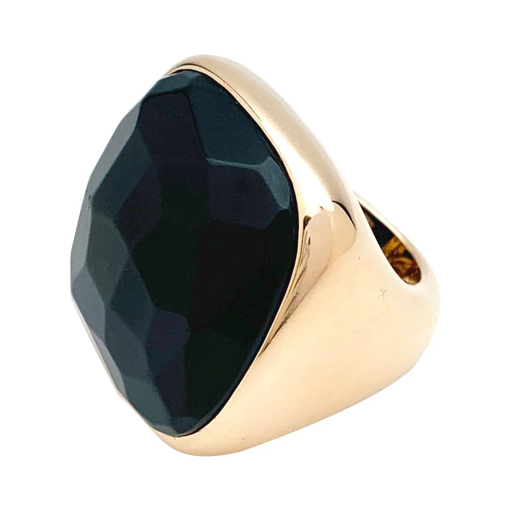 Pomellato ring in pink gold, “Victoria” model, jet - Image 3