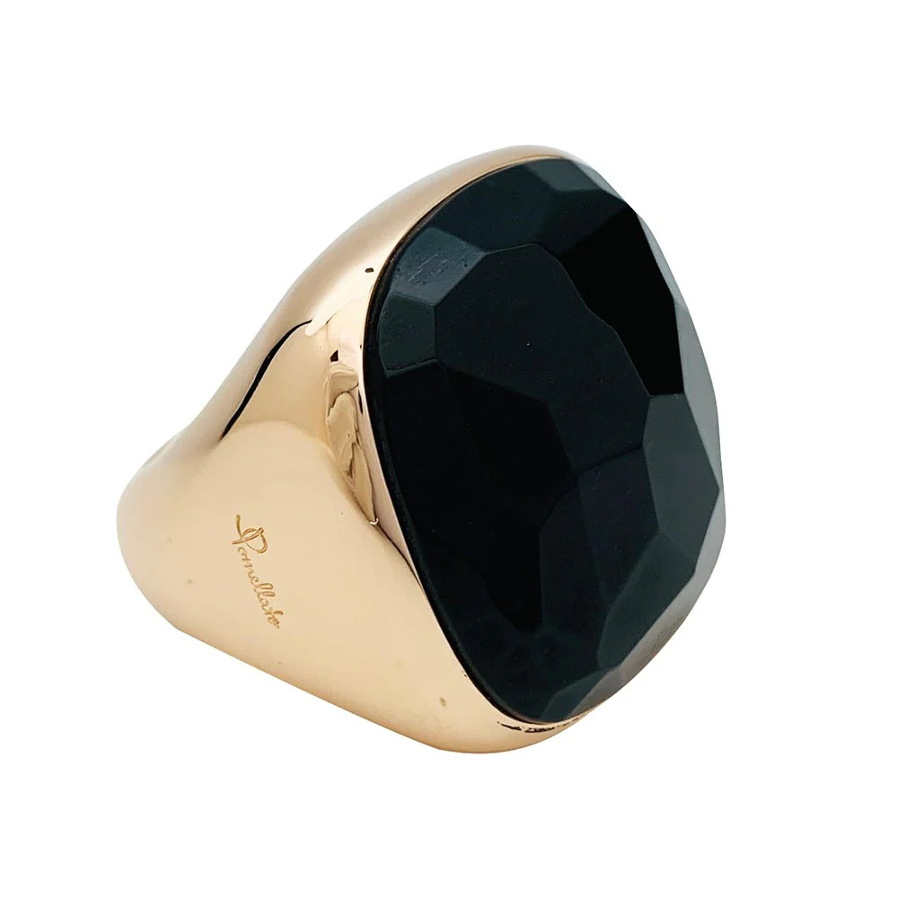 Pomellato ring in pink gold, “Victoria” model, jet - Image 4